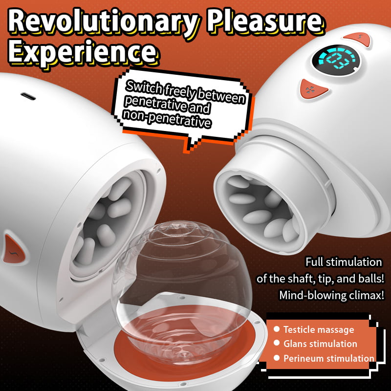 Acmejoy - Electric Male Masturbator with Rotating Piston, Glans Vibration & Testicle Massage Masturbation Cup - Tophatter Daily Deals